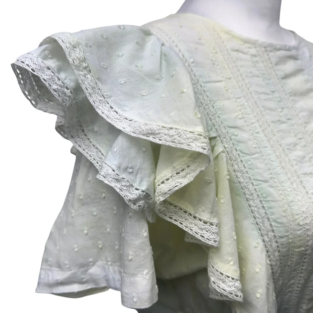 LOVESHACKFANCY‎ Natasha Mini Dress Size M Lily Pond Tiered Ruffle Tie Dye Dainty - Picture 5 of 14